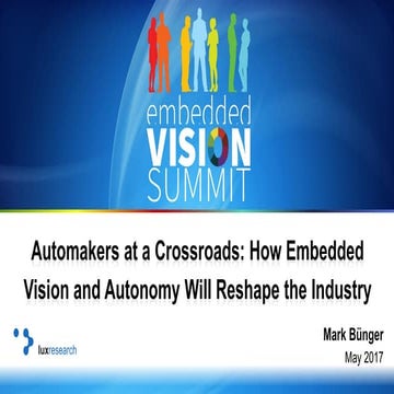 "Automakers at a Crossroads: How Embedded Vision and Autonomy Will Reshape th...