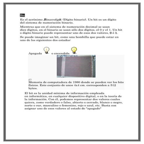 Qué es un bit | DOCX