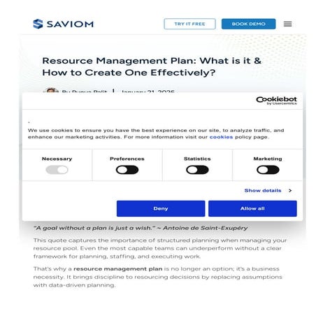 Resource Management Plan: What is it & How to Create One Effectively? | PDF