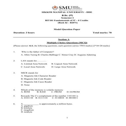 Bit101 fundamentals of it