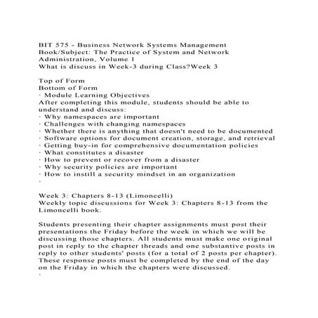 BIT 575 - Business Network Systems ManagementBookSubject The P.docx