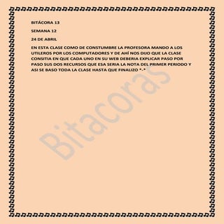 Bitacora 13