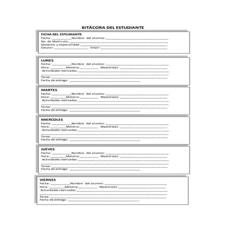 Bitacora del estudiante