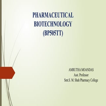 Introduction to Pharmaceutical Biotechnology