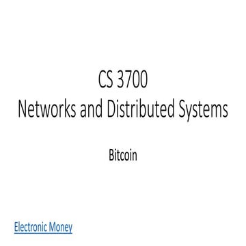 Bitcoin electronic money