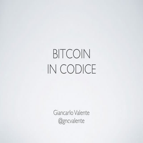 Bitcoin in codice
