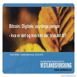 Bitcoin og pengar