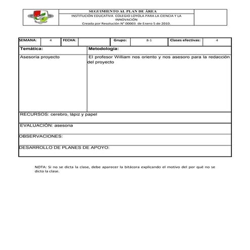 Formato bitácora | DOCX