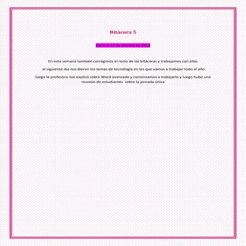 Bitácora 5