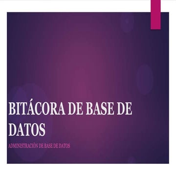 Bitácora de base de datos