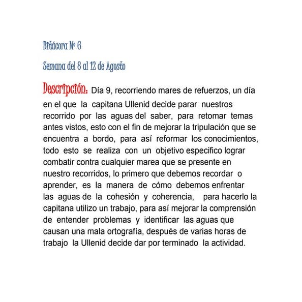 Bitácora nº 6