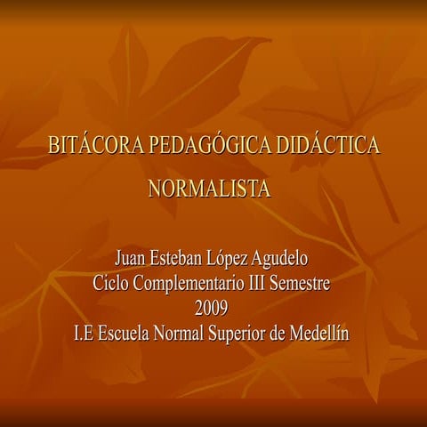 Bitácora Pedagógica y Didáctica Normalista 