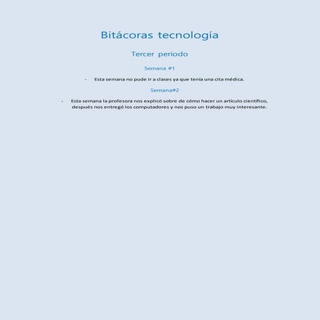 Bitácoras tecnología 