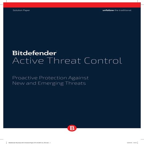 Bitdefender - Solution Paper - Active Threat Control