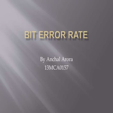 Bit error rate | PPT