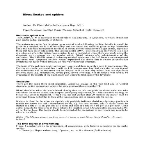 Bites Snake Spider | PDF