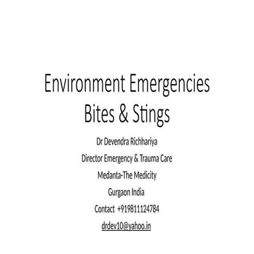 Bites & Stings and acute condition management