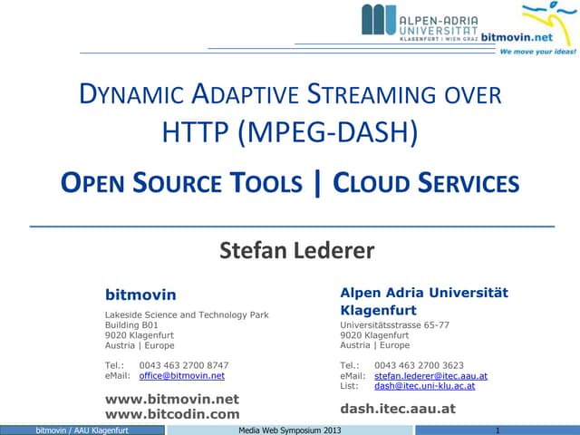 MPEG-DASH open source tools and clo...