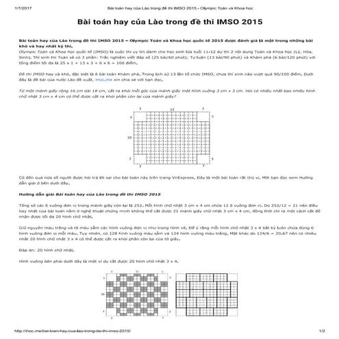 bai toan hay cua lao trong de thi ismo 2015 - olympic toan va khoa hoc