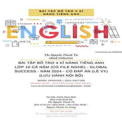 BÀI TẬP BỔ TRỢ 4 KĨ NĂNG TIẾNG ANH LỚP 10 CẢ NĂM (CÓ FILE NGHE) - GLOBAL SUCC...
