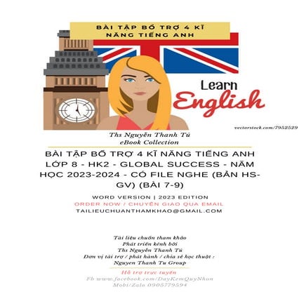 BÀI TẬP BỔ TRỢ 4 KĨ NĂNG TIẾNG ANH LỚP 8 - HK2 - GLOBAL SUCCESS - NĂM HỌC 202...