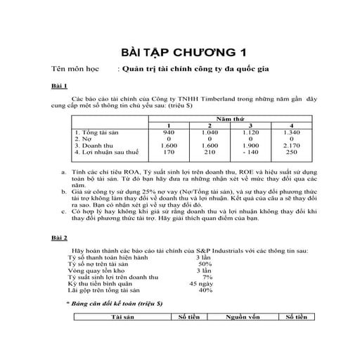 Bài tập chương 1