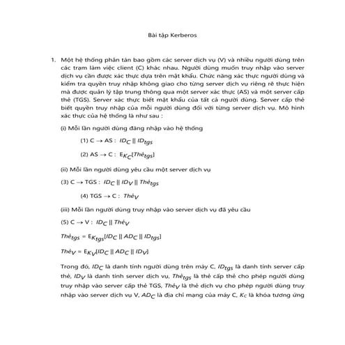 Bài tập kerberos
