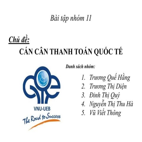 Bài tập nhóm   cán cân thanh toán quốc tế