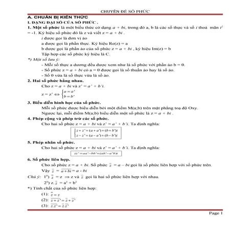 Bài tập số phức