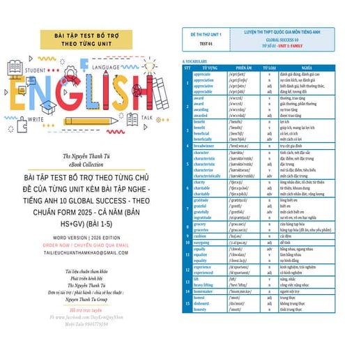 BÀI TẬP TEST BỔ TRỢ THEO TỪNG CHỦ ĐỀ CỦA TỪNG UNIT KÈM BÀI TẬP NGHE - TIẾNG ANH 10 GLOBAL SUCCESS - THEO CHUẨN FORM 2025 - CẢ NĂM (BẢN HS+GV) (BÀI 1-5).pdf