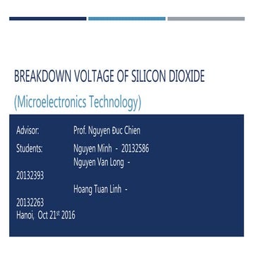 Breakdown Voltage of Silicon Dioxide | PPTX