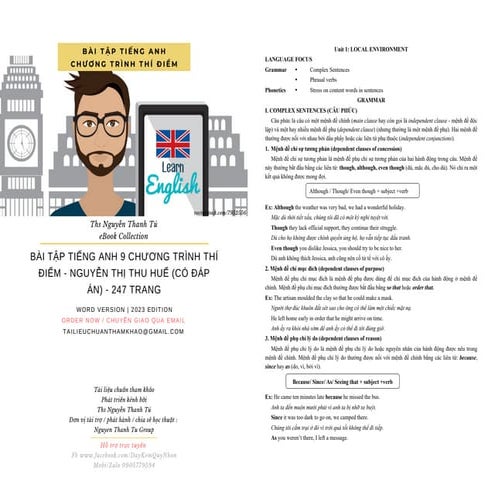 BÀI TẬP TIẾNG ANH 9 CHƯƠNG TRÌNH THÍ ĐIỂM - NGUYỄN THỊ THU HUẾ (CÓ...