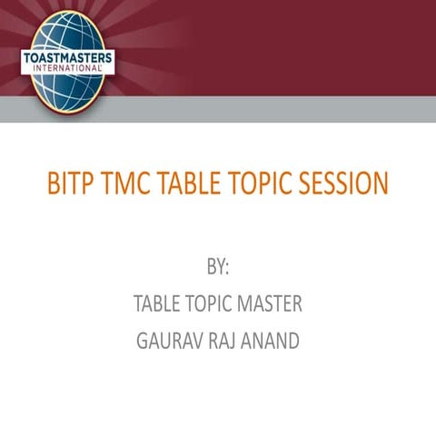 Bitp tmc table topic session 2