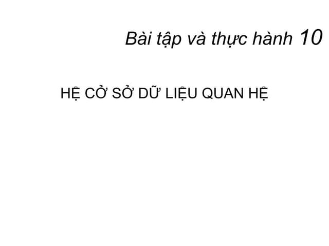 Bài tập và thực hành 10