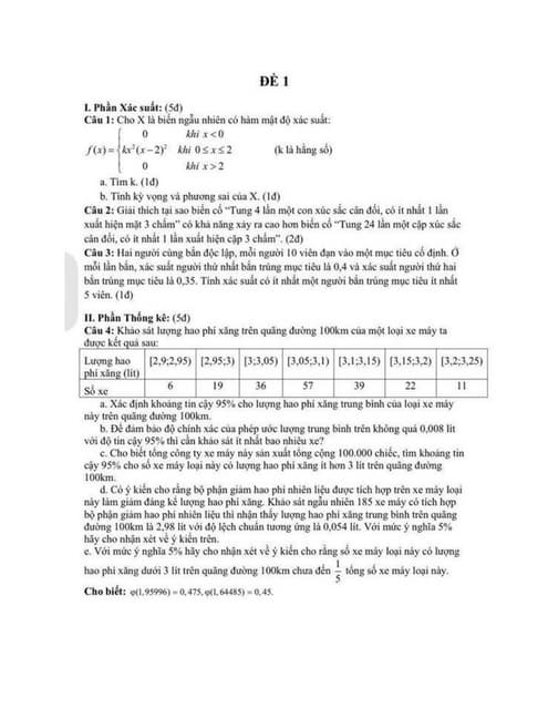 Đề thi cuối kỳ giải tích 2 HUST | PDF