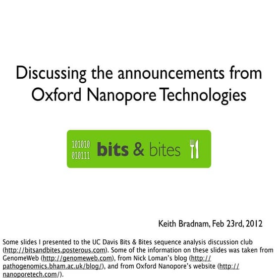 Thoughts on the recent announcements by Oxford Nanopore Technologies