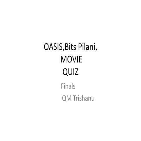 Bits pilani movie quiz