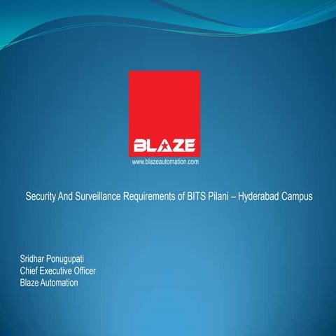 Bits pilani solar power fencing by blaze automation