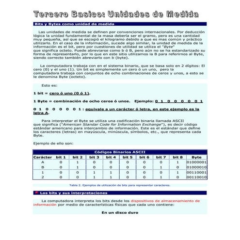 Bits y bytes como unidad de medida | PDF