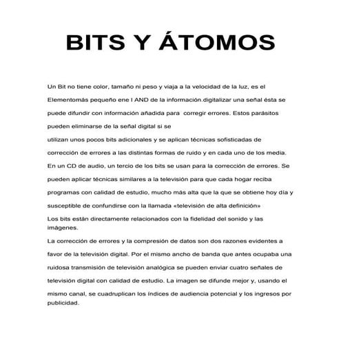 Los bits y átomos | DOCX