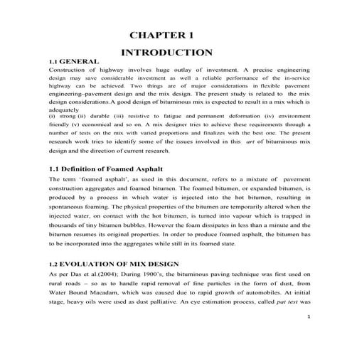 Bitumin mixes for road report documentation