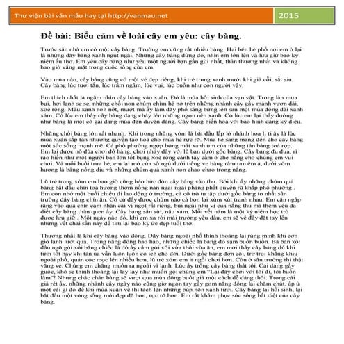 Biểu cảm về một loài cây em yêu thích - vanmau.net