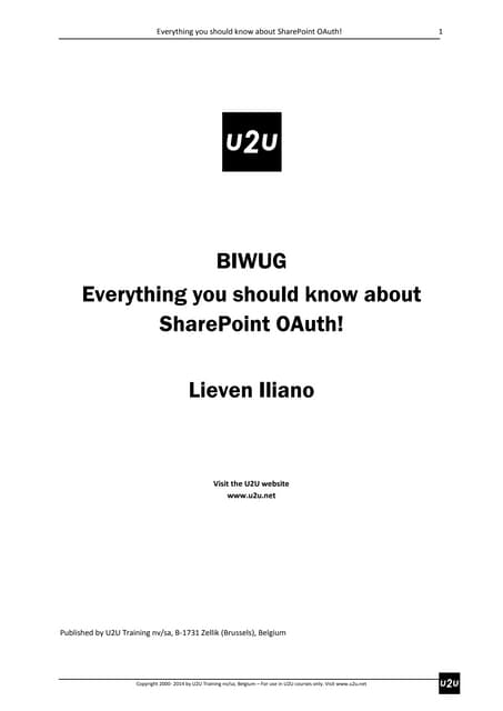 Everything you should know about SharePoint OAuth! - Lieven Iliano