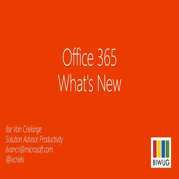 Office 365 - What's new