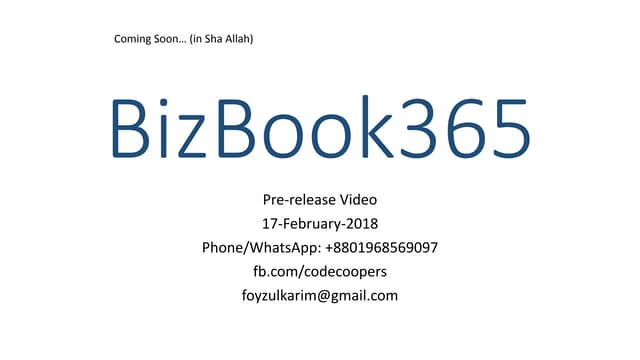 BizBook365.com 16Feb2018 Demo