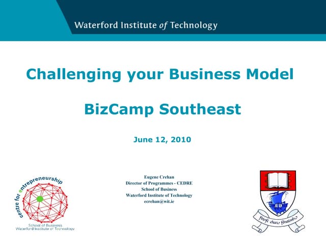 Eugene Crehan - Understanding Your Business Model