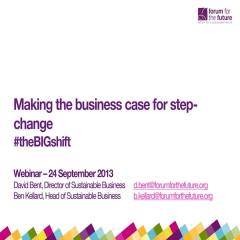 Network webinar | Making the Business Case for Step-Change