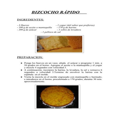 Bizcocho rapido