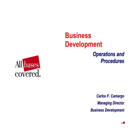 Business Development Operations and Procedures