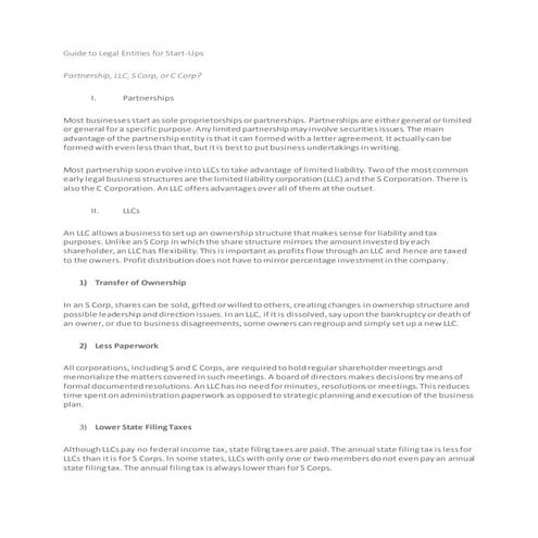 Convert Your C Corp to LLC. How to and Why? | PDF